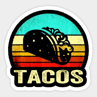 Vintage Tacos Shirt Sunset Sticker